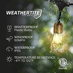 Brightech Glow Solar LED String Lights - Commercial Grade Waterproof Patio Lights with Beautiful Brass Accents - Shatterproof LED Solar Outdoor String Lights - 1W, Soft White Light - 27 Ft - Image 3