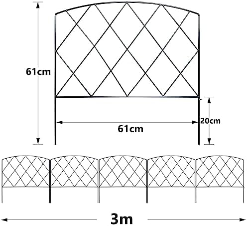 Thealyn 10ft x 24" Metal Decorative Garden Fence(5Pcs Set) - Image 5
