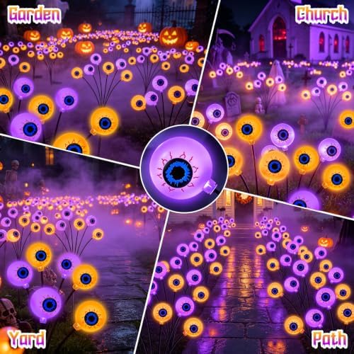 Halloween Decorations Outdoor, Scary Eyeballs Solar Garden Light, 4 Pack - Image 5