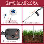 Kohlrabi Halloween Decorations Outdoor, 6 Pack 36 LED Solar Red Scary Eyeball Swaying Lights, Solar Firefly Light Waterproof Outdoor Lights for Yard Garden Party - Image 5