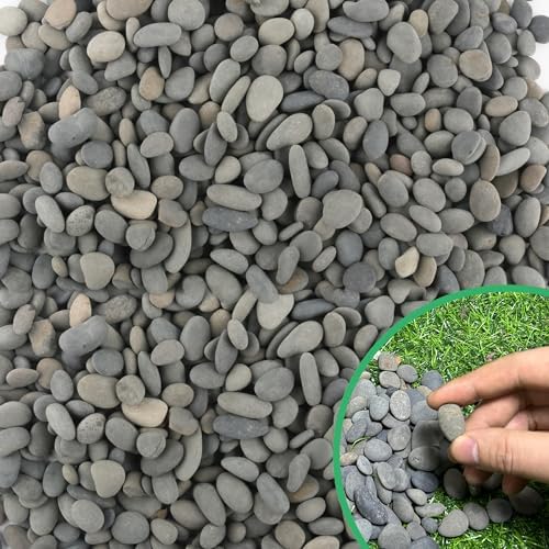 45LB River Rocks,Mexican Beach Pebbles for Plants,Potting,Garden Landscape Stone Paving Stone Grey 1Inch… by CJGQ
