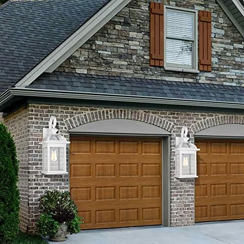 Darkaway Outdoor Lights Fixtures Wall Mount, Large 22inch Outdoor Wall Sconce Lights with Seeded Glass Waterproof Outside Exterior Lights Fixture for House Front Porch Patio （Large, White） - Image 5
