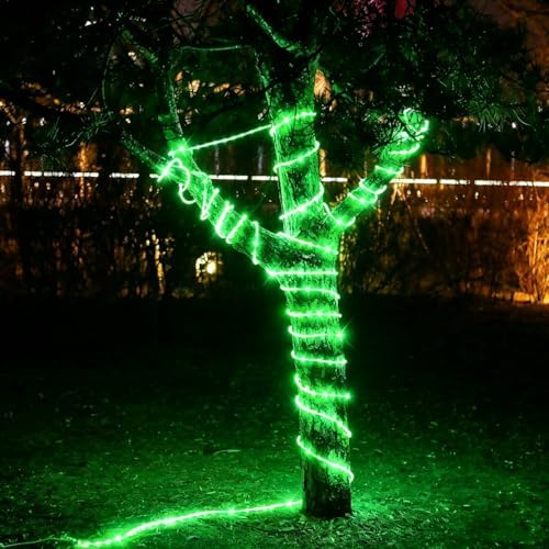 DINGFU 50ft 360 LED Rope Lights, Waterproof Green Rope Lights for Outside - Image 3