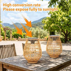 Solar Lanterns Outdoor Waterproof, Rattan Outdoor Solar Lanterns 2 Pack - Image 4