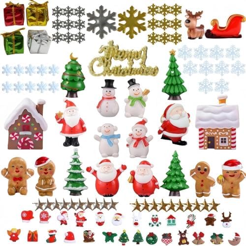 111PCS Mini Christmas Figurines Set, Resin Miniatures Statue for Crafts by TIMCHESS