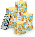 Jeiento 4 Pcs Flickering Flameless Candles Thanksgiving Realistic LED Candles Fall Sky Battery Operated Candles,Thanksgiving Home Coffee Shop Decorations Table Top by Jeiento
