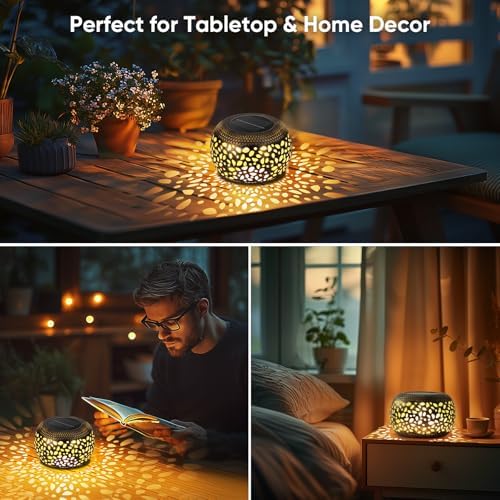 Outdoor Solar Lanterns Patio Decor: 4 Pack Bronze Waterproof Solar Lights - Image 6