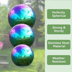 Lily's Home Gazing Globe Mirror Ball in Rainbow Stainless Steel - 10 Inch - Image 4