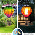 2PCS Colorful Solar Hot Air Balloon Lantern with Flickering Flame - Image 3