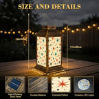 Solar Lantern Outdoor Waterproof Mid Century Fifties Modern Retro Colors Seamless Part Garden Decor LED Hanging Solar Lights Tabletop Lamp Gifts for Women Mom Outside Yard Patio Porch - Image 2