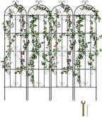 VEVOR Garden Trellis for Climbing Plants, 87 x 20 in, 4 Packs Rustproof Metal Garden Flower Trellis, Outdoor Climbing Rose Cucumbers Support, Decorative Clematis Trellis for Courtyards Lawns by VEVOR