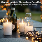 GenSwin Glass Rechargeable Flameless Candles Remote Battery Operated, Clear - Image 3