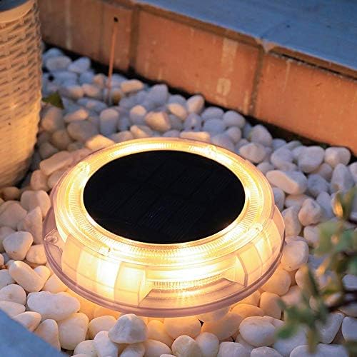 Solar Ground Lights, 12 Lamp Beads Led Solar Garden Lights Outdoor Waterproof for Landscape Lighting Lawn Pathway Yard Driveway In-Ground Disk Buried Lights,White Light by Unknown