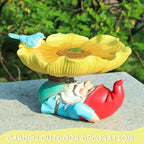 MUMTOP Bird Baths for Outdoor, Resin Garden Gnome Birdbath Bowl Yard Decor - Image 6