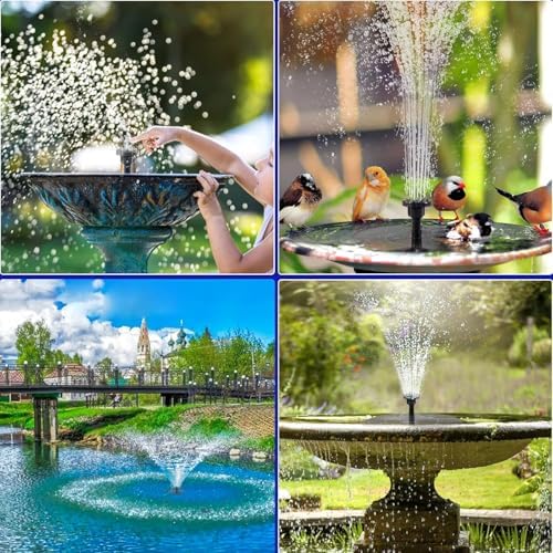 Solar Fountain Pump, 2026 Updated 2.5W Solar Powered Water Fountain with 6 Replacement Nozzles, Floating Solar Fountain for Bird Bath, Pond, Pool, Garden and Backyard - Image 2