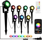 VTimes 8pcs Smart RGBW Landscape Lights IP65 Waterproof Outdoor SpotLights by VtimesBabyMonitor