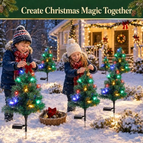 Solar Christmas Tree Lights Decorations-Waterproof XS Pathway Lights,4 Pack - Image 5