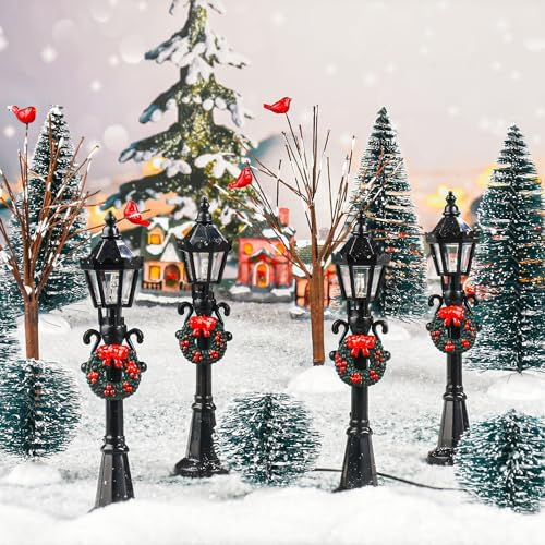 16 PCS Christmas Figurine Village Accessories, Mini Street Light Models - Image 5