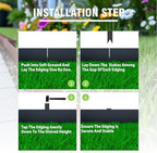 20ft. 6-Pack Galvanized Steel Landscape Edging - 40" L x 6" H Lawn Edging with 6 Stakes, Hammer-in Metal Garden Border for Landscaping, Lawn & Yard (Black) - Image 3