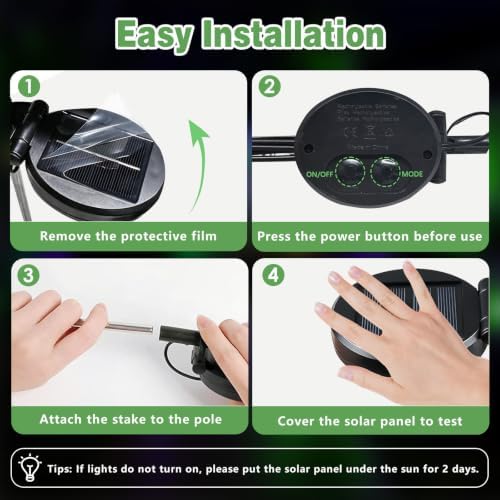 EEW Solar Halloween Decorations Outdoor 8 Pack 48 LED Eyeball Lights Green - Image 7
