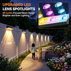 Solar Fence Lights Outdoor 20 Pack, Upgraded Brightness 3X LED Lens Fence Lights Solar Powered, 9 Fixed Colors & RGB Lights,IP65 Waterproof Solar Lights for Outside Backyard/Railing/Step/Patio - Image 3