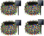 Solar Christmas lights Outdoor 4 Pack 480 LED Solar String Light Multicolor by Albelt