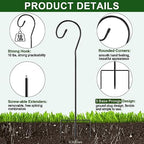 Therwen 24 Pcs 32 Inch Outdoor Shepherds Hooks Bulk for Garden Decor - Image 3