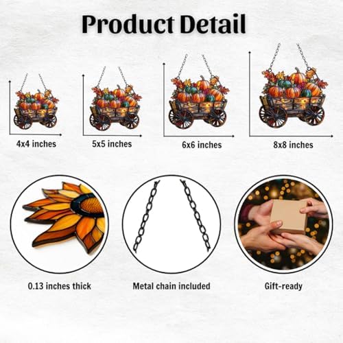 Pumpkin Harvest Autumn Fall Acrylic Suncatcher - Image 2