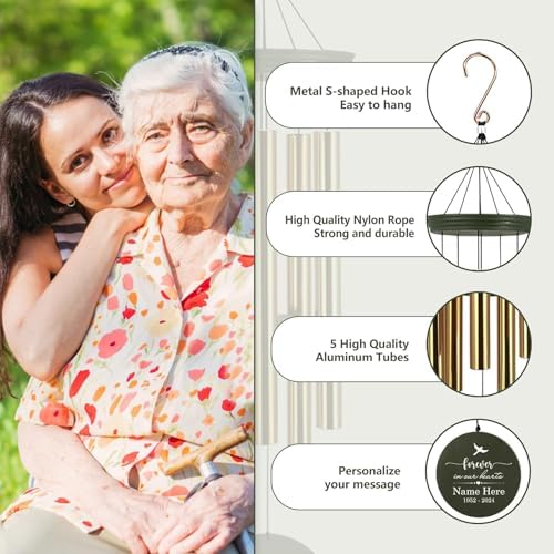 Personalized Dandelion Wind Chimes Memorial for Loss of Mom Dad - Image 3