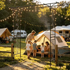 Metal Garden Arbor Trellis with Side Garden Trellis, 7FT Heavy Duty Arch Archway for Wedding, Backyard & Vine Plants - Rust-Resistant Powder-Coated Steel, Easy Assembly - Image 4