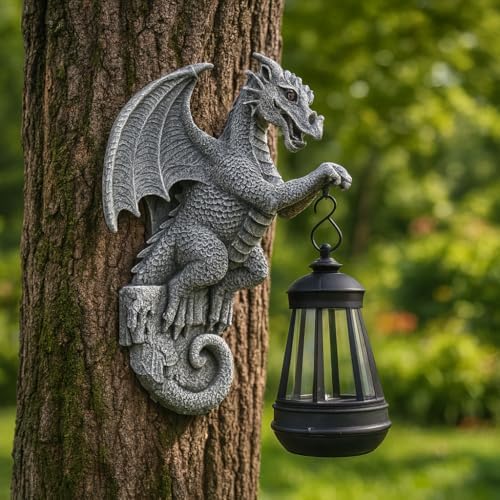 Solar-Powered Dragon Statue, 9 inch Outdoor Garden Decoration - Image 3