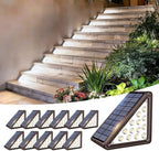 JEJOT 12 Pack Solar Step Lights Outdoor Waterproof, Solar Stair Light,Brown by JEJOT