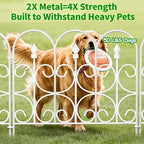 AMAGABELI GARDEN & HOME 5 Panels 32in(H)×10ft(L) Decorative Garden Fences and Borders for Dogs No Dig Metal Fence Panel Garden Edging Border Fence For Animal Barrier Fencing for Flower Beds Yard White - Image 4