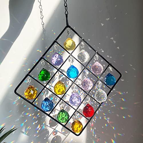 Colorful Crystal Prisms Ball Hanging Pendant Ornament Window Home Decor Suncatcher by LONGSHENG-SINCE2001-