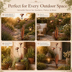 Flamed Copper Three Calla Lilies Garden Stake with Bells, Handmade Metal Flower Rain Chimes Yard Art Decor, Weatherproof Outdoor Sculpture Rain Catcher for Lawn, Patio and Pathway, Unique Gift - Image 6