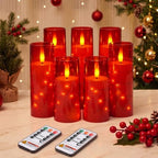 Raycare 7 Pack Flameless Battery Operated Pillar Candles with Remote Timer by Raycare