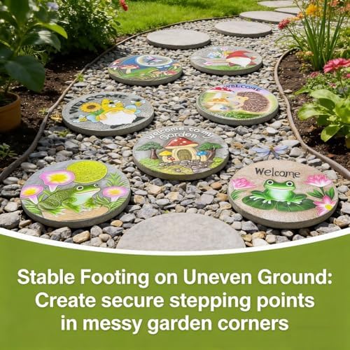 GZHERVICES Stepping Stone Ornaments for Courtyard Decor, Garden Landscape Stepping Stones and Lawn Walkway Pads, Decorative Garden Stones and Patio Path Pavers(Multi-Colored-G) - Image 5
