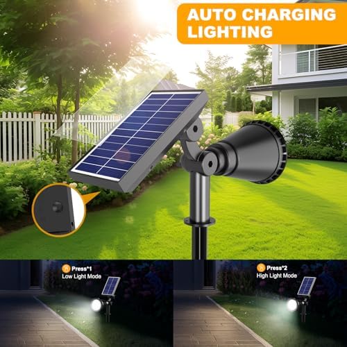 Solar Lights Outdoor Waterproof Spot Lights, Cool White 2 Pack - Image 5