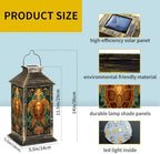 Solar Lantern Mid Century Stained Glass Sea Outdoor Waterproof Garden Hanging Lantern Solar Powered Lighting Outside Solar Light for Patio Yard Camping, Gifts for Women Mom - Image 2