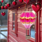 TERESA'S COLLECTIONS Hot Air Balloon Solar Lantern for Valentines Day Garden Decor,Hanging Flickering Flame Outdoor Lights for Trees, Pink Decorations for Party Gift for Mom - Image 4