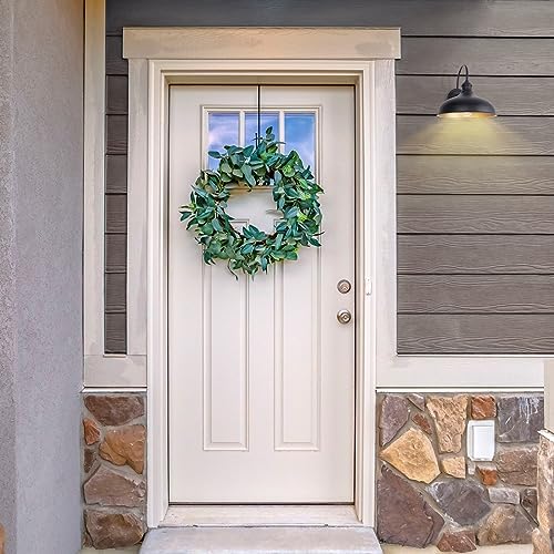 12" Outdoor Gooseneck Barn Light for Patio, Large Farmhouse Wall Mount Lights for Garage, Black Exterior Barn Porch Light Fixture with Brass Interior, Outside Wall Sconce for House - Image 4