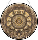 9.84 Inch Monument and Golden Star Stained Glass Window Hanging Suncatcher Suncatcher Stained Glass Christmas Halloween by Unknown