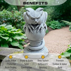OLOMA Gargoyle Statue Concrete Fantasy Creature Sculpture Gothic Garden Decor Halloween Monster Figurine Dark Art Ornament Outdoor Yard Decor - Image 2
