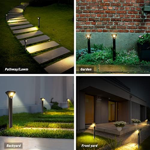 AURAXY Solar Outdoor Lights with Motion Sensor – Waterproof LED Pathway Lights for Yard, Garden, Walkway, Driveway – Auto On/Off, Easy Installation (4 Pack) - Image 3