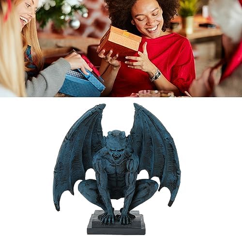 Gargoyle Statue Lifelike Decorative Resin Gothic Sculpture, Blue Garden Figurine for Home Garden Yard Office, Gothic Gargoyle Ornament with Vivid Detailing and Sturdy Resin Build - Image 3