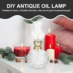Vintage DIY Kerosene Lamp with Wick, Glass Base Xmas - Image 4