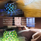 Solar Outdoor Table Lamp, Solar Powered Mosaic Glass Ball Garden Lights Waterproof Color Changing Mood Night Lights (L) - Image 4