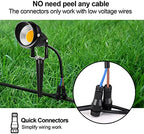 ZUCKEO 10W Low Voltage Landscape Lights LED Landscape Lighting with Connectors 12V Waterproof Outdoor Landscape Spotlights Floor Yard Lawn Best Garden Lights 1000LM Warm White (10Pack with Connector) - Image 4