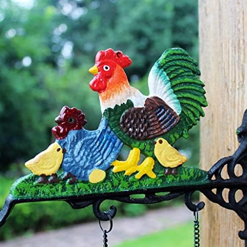 Cast Iron Doorbell Wall Bell Indoor Outdoor Din Cast Iron Doorbell with Welcome Signl Chicken Family Dinner Bells Wall Bell Hanging Bell Retro Country Cast Iron Doorbell Welcome Wall Bell - Image 4