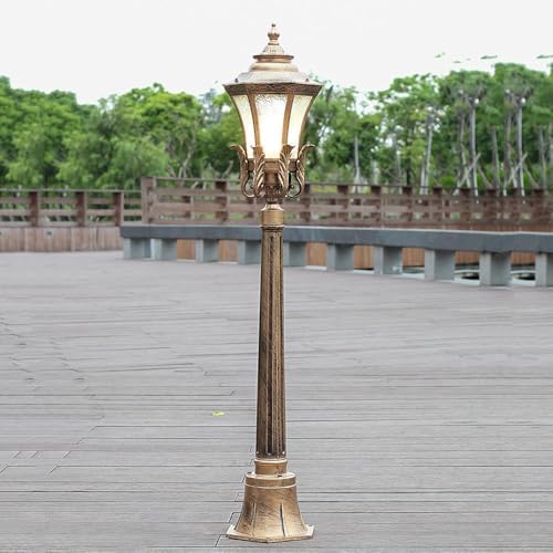 Outdoor Pathway Lights Rustic Bronze Landscape Path Lamp Outdoor Waterproof Bollard Lighting Aluminum Outside Housing Post Pole Lamps Hardwired Lawn Floor Lantern Pole Pi,2 Packs-80CM - Image 3